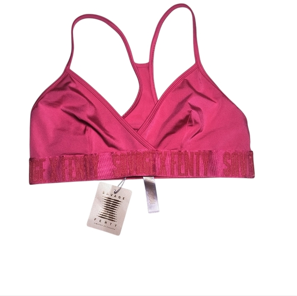 Savage X Fenty By Rihanna Forever Savage Pink Racerback Wireless Bralette L NWT - Picture 7 of 7